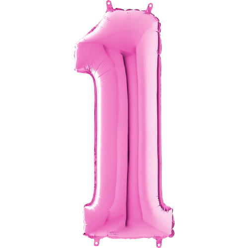 Palloncino Medio Numero 1 Fucsia (65 cm)