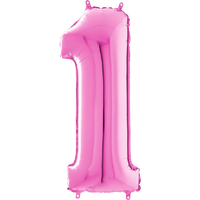 Palloncino Medio Numero 1 Fucsia (65 cm) Mylar