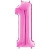 Palloncino Medio Numero 1 Fucsia (65 cm) Mylar