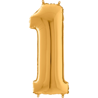 Palloncino Medio Numero 1 Oro (65 cm) Mylar