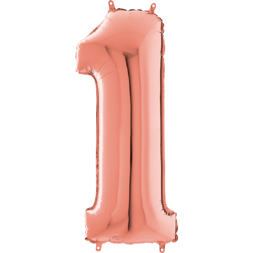 Palloncino Medio Numero 1 Rosa Gold (65 cm)