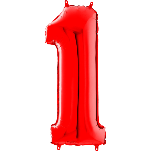 Palloncino Medio Numero 1 Rosso (65 cm)