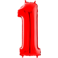 Palloncino Medio Numero 1 Rosso (65 cm) Mylar