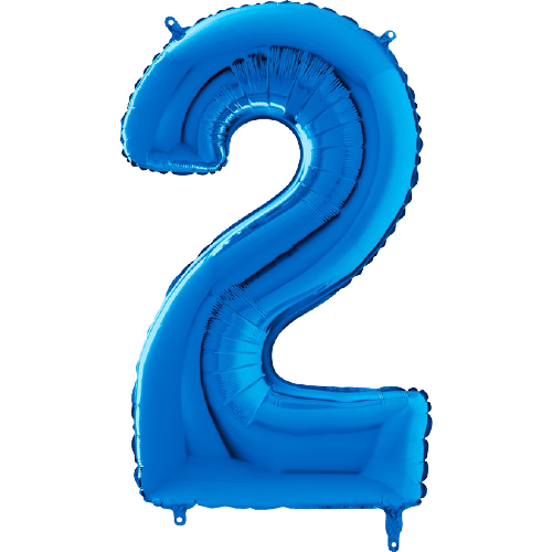 Palloncino Medio Numero 2 Blu (65 cm)