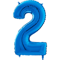 Palloncino Medio Numero 2 Blu (65 cm) Mylar
