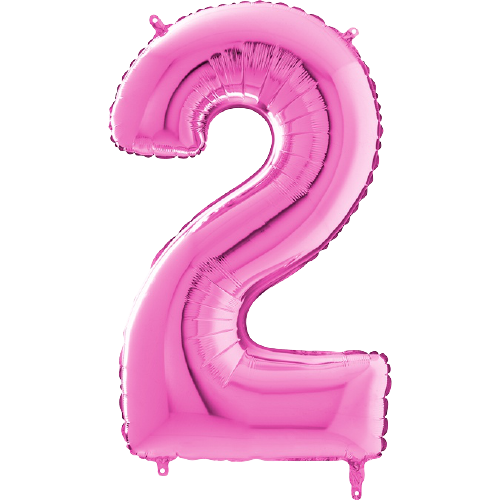 Palloncino Medio Numero 2 Fucsia (65 cm)