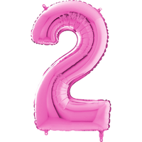 Palloncino Medio Numero 2 Fucsia (65 cm) Mylar