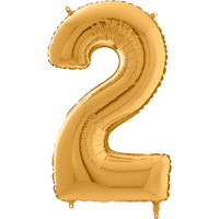 Palloncino Medio Numero 2 Oro (65 cm) Mylar