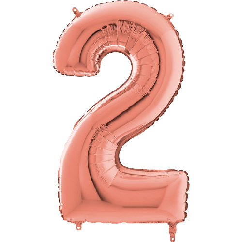 Palloncino Medio Numero 2 Rosa Gold (65 cm)