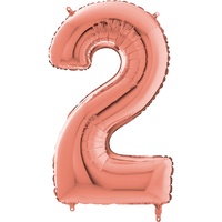 Palloncino Medio Numero 2 Rosa Gold (65 cm) Mylar