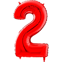 Palloncino Medio Numero 2 Rosso (65 cm) Mylar