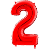Palloncino Medio Numero 2 Rosso (65 cm) Mylar