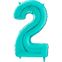 Palloncino Medio Numero 2 Tiffany (65 cm) Mylar