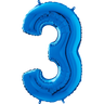 Palloncino Medio Numero 3 Blu (65 cm) Mylar