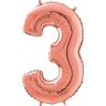 Palloncino Medio Numero 3 Rosa Gold (65 cm) Mylar