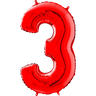 Palloncino Medio Numero 3 Rosso (65 cm) Mylar