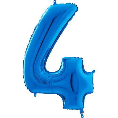 Palloncino Medio Numero 4 Blu (65 cm)