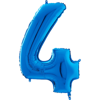 Palloncino Medio Numero 4 Blu (65 cm) Mylar