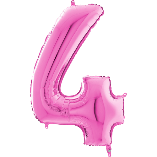 Palloncino Medio Numero 4 Fucsia (65 cm)