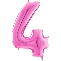 Palloncino Medio Numero 4 Fucsia (65 cm) Mylar