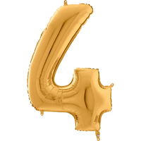 Palloncino Medio Numero 4 Oro (65 cm) Mylar