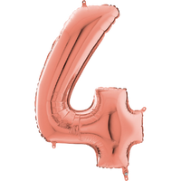Palloncino Medio Numero 4 Rosa Gold (65 cm) Mylar