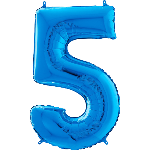 Palloncino Medio Numero 5 Blu (65 cm)