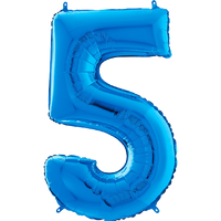 Palloncino Medio Numero 5 Blu (65 cm) Mylar