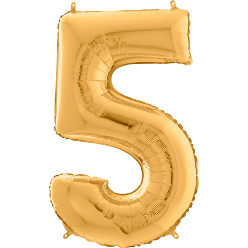 Palloncino Medio Numero 5 Oro (65 cm)