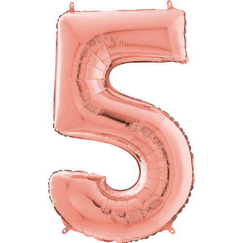 Palloncino Medio Numero 5 Rosa Gold (65 cm)