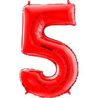 Palloncino Medio Numero 5 Rosso (65 cm) Mylar
