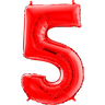 Palloncino Medio Numero 5 Rosso (65 cm) Mylar