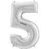 Palloncino Medio Numero 5 Argento (65 cm) Mylar