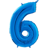 Palloncino Medio Numero 6 Blu (65 cm) Mylar