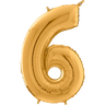 Palloncino Medio Numero 6 Oro (65 cm) Mylar