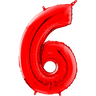 Palloncino Medio Numero 6 Rosso (65 cm) Mylar