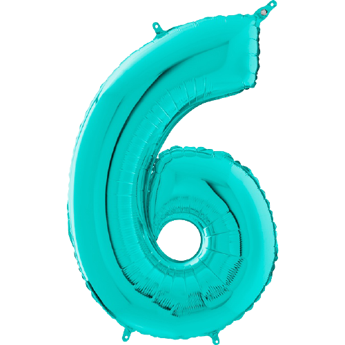 Palloncino Medio Numero 6 Tiffany (65 cm)