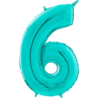 Palloncino Medio Numero 6 Tiffany (65 cm) Mylar