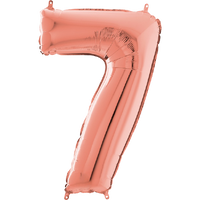 Palloncino Medio Numero 7 Rosa Gold (65 cm) Mylar