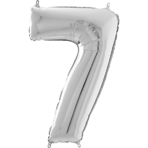 Palloncino Medio Numero 7 Argento (65 cm)