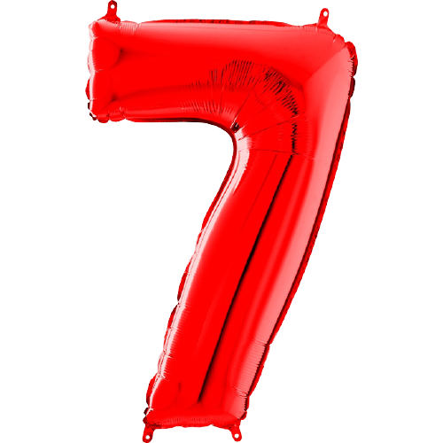 Palloncino Medio Numero 7 Rosso (65 cm)