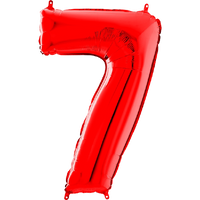 Palloncino Medio Numero 7 Rosso (65 cm) Mylar