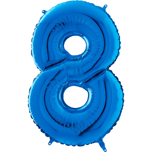 Palloncino Medio Numero 8 Blu (65 cm)
