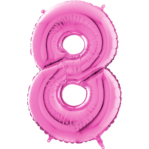 Palloncino Medio Numero 8 Fucsia (65 cm)