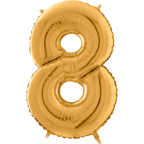 Palloncino Medio Numero 8 Oro (65 cm)