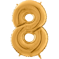 Palloncino Medio Numero 8 Oro (65 cm) Mylar