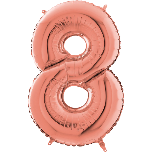 Palloncino Medio Numero 8 Rosa Gold (65 cm)