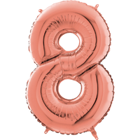 Palloncino Medio Numero 8 Rosa Gold (65 cm) Mylar