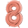 Palloncino Medio Numero 8 Rosa Gold (65 cm) Mylar