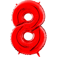 Palloncino Medio Numero 8 Rosso (65 cm) Mylar